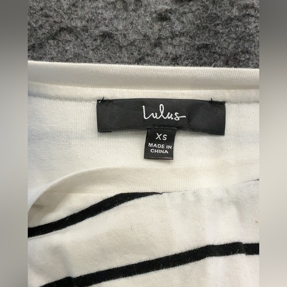 Lulu’s Cafe Society Black & White Striped Dress Size x Small - Picture 3 of 3